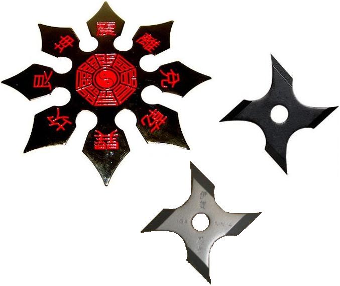 Shurikens, also known as a Throwing stars or Death Stars